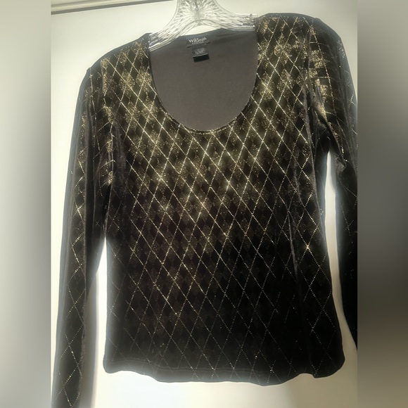 Will Smith black velvet crop top with gold shimmer Size M - Picture 2 of 2